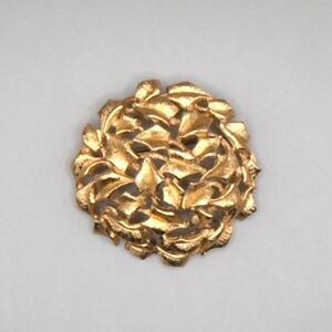 VTG Monet Gold Tone Textured Ribbon Brooch | 2" Signed Floral Swirl Pin